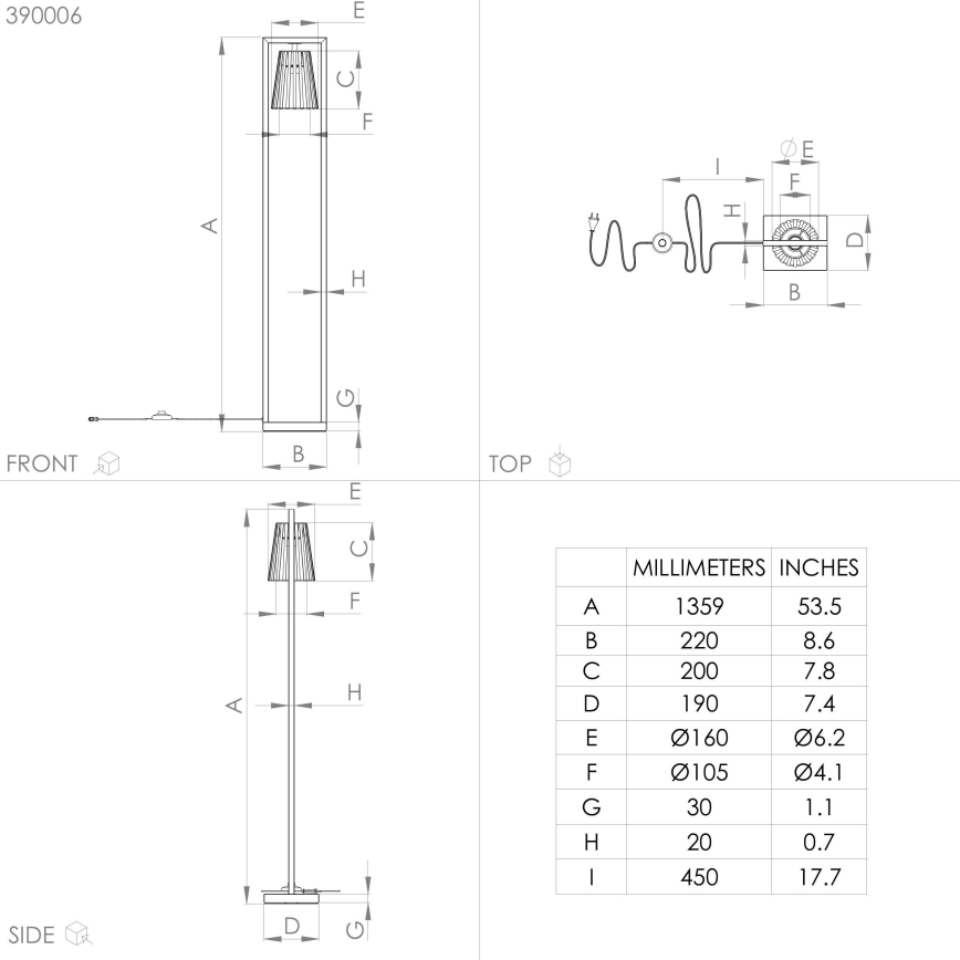 Eglo - Επιδαπέδιο φωτιστικό 1xE27/40W/230V μαύρο