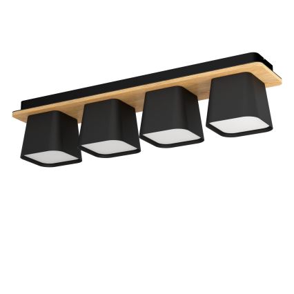 Eglo - Φωτιστικό οροφής 4xE27/40W/230V μαύρο/καφέ