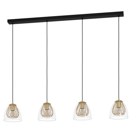 Eglo - Κρεμαστό φωτιστικό οροφής 4xE27/40W/230V χρυσό