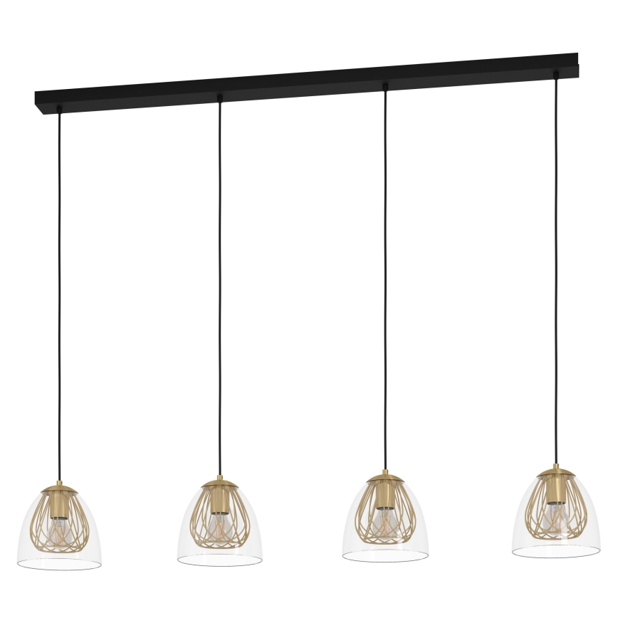 Eglo - Κρεμαστό φωτιστικό οροφής 4xE27/40W/230V χρυσό