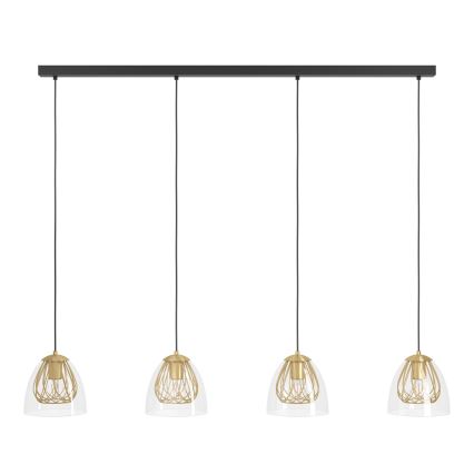 Eglo - Κρεμαστό φωτιστικό οροφής 4xE27/40W/230V χρυσό