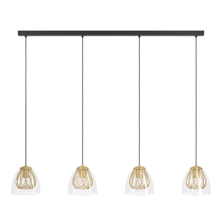 Eglo - Κρεμαστό φωτιστικό οροφής 4xE27/40W/230V χρυσό