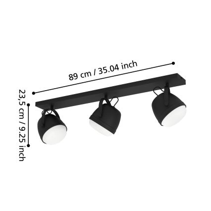 Eglo - Φωτιστικό σποτ 3xE27/28W/230V μαύρο
