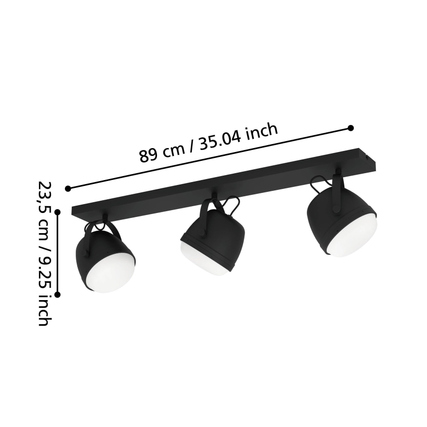 Eglo - Φωτιστικό σποτ 3xE27/28W/230V μαύρο