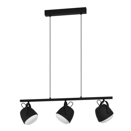 Eglo - Κρεμαστό φωτιστικό οροφής 3xE27/28W/230V μαύρο