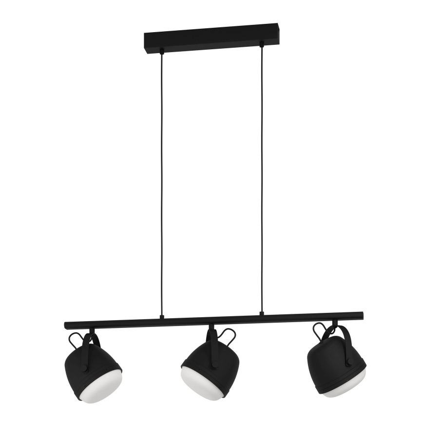 Eglo - Κρεμαστό φωτιστικό οροφής 3xE27/28W/230V μαύρο