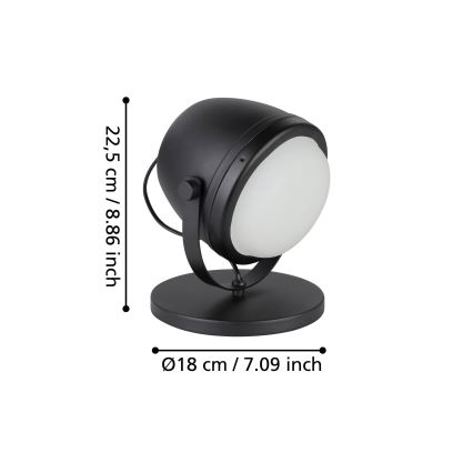 Eglo - Eπιτραπέζιο φωτιστικό 1xE27/28W/230V μαύρο