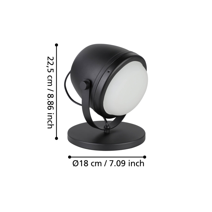Eglo - Eπιτραπέζιο φωτιστικό 1xE27/28W/230V μαύρο