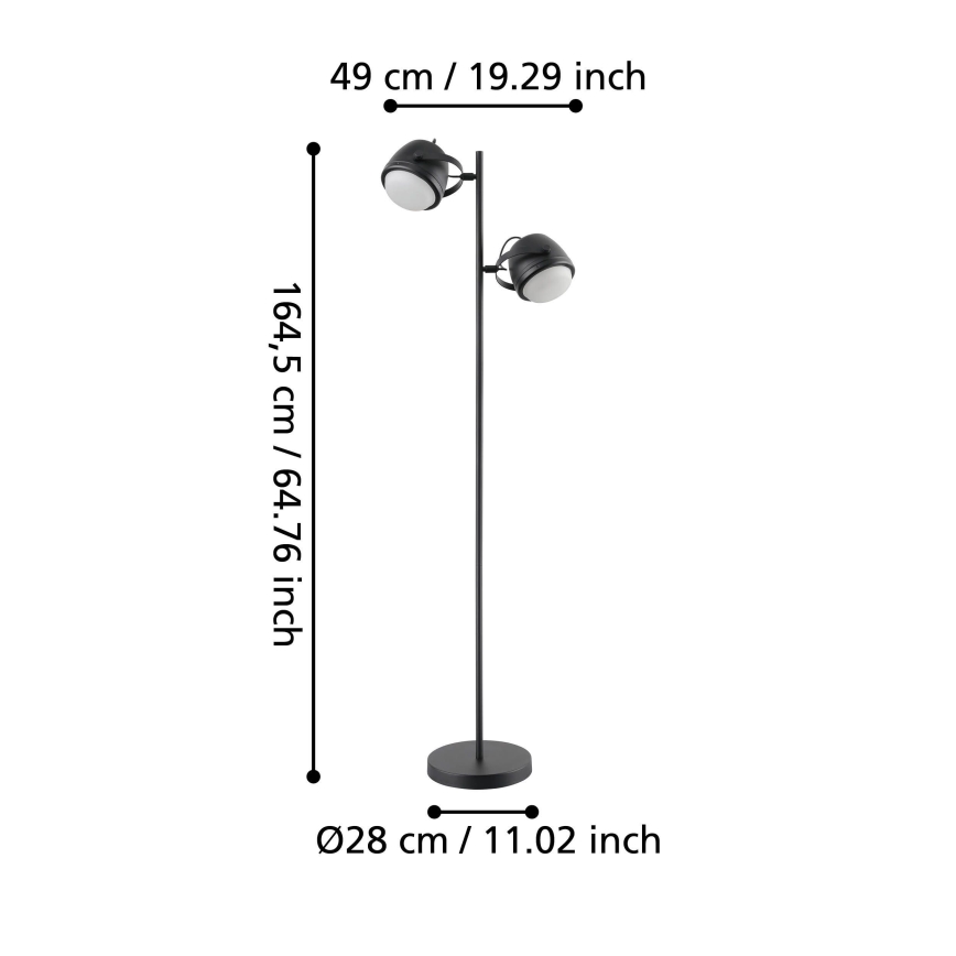 Eglo - Επιδαπέδιο φωτιστικό 2xE27/28W/230V μαύρο