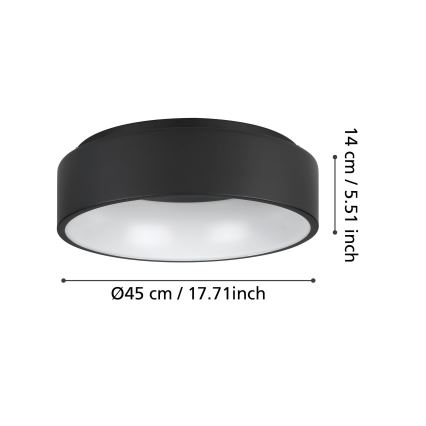 Eglo - LED Dimmable φωτιστικό οροφής LED/25,5W/230V 3000K μαύρο