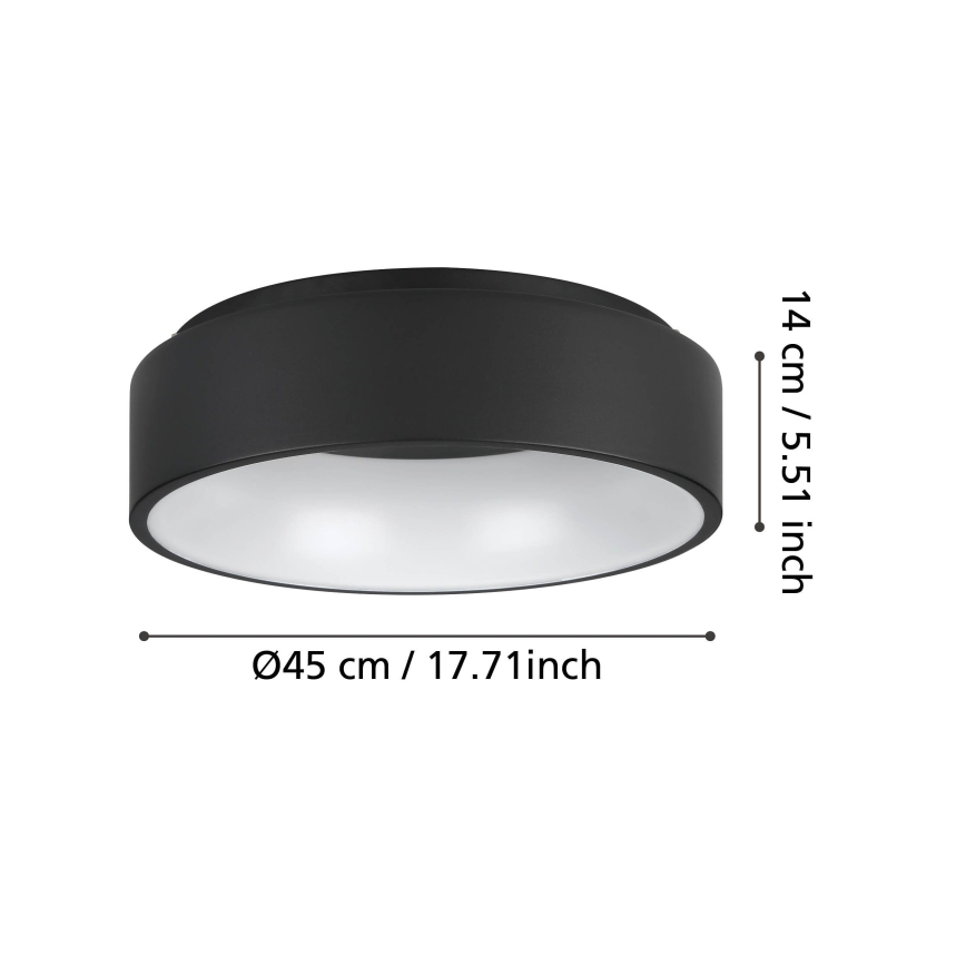 Eglo - LED Dimmable φωτιστικό οροφής LED/25,5W/230V 3000K μαύρο