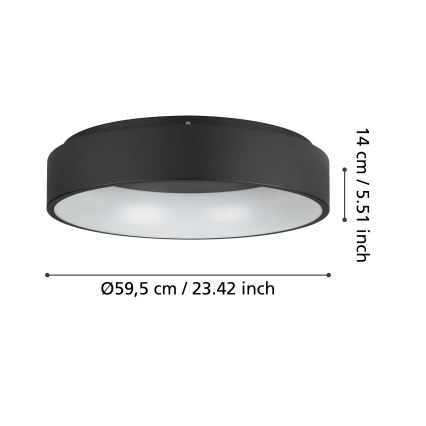Eglo - LED Dimmable φωτιστικό οροφής LED/35,2W/230V 3000K μαύρο