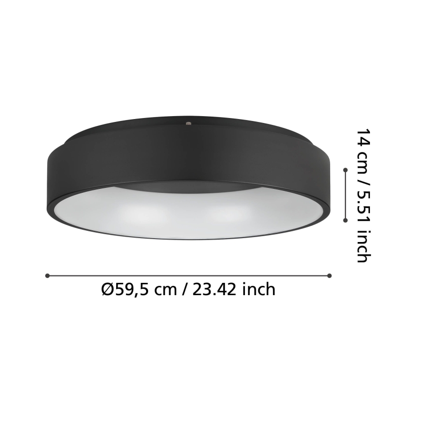 Eglo - LED Dimmable φωτιστικό οροφής LED/35,2W/230V 3000K μαύρο