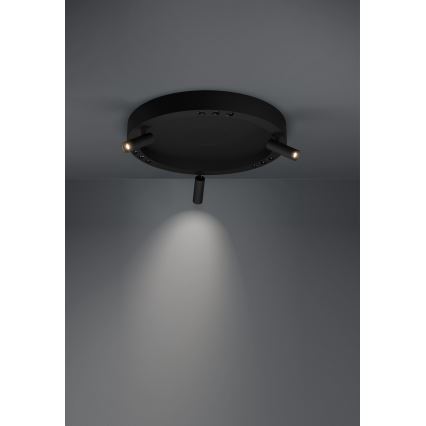 Eglo - LED Dimmable φωτιστικό οροφής 3xLED/8W/230V + 3xLED/8,5W 3000K μαύρο + τηλεχειριστήριο