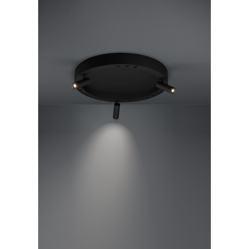 Eglo - LED Dimmable φωτιστικό οροφής 3xLED/8W/230V + 3xLED/8,5W 3000K μαύρο + τηλεχειριστήριο