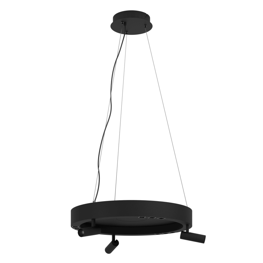 Eglo - Led Dimmable κρεμαστό φωτιστικό οροφής 3xLED/8W/230V + 3xLED/8,5W 3000K μαύρο + τηλεχειριστήριο