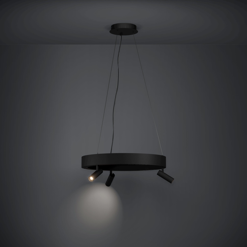 Eglo - Led Dimmable κρεμαστό φωτιστικό οροφής 3xLED/8W/230V + 3xLED/8,5W 3000K μαύρο + τηλεχειριστήριο
