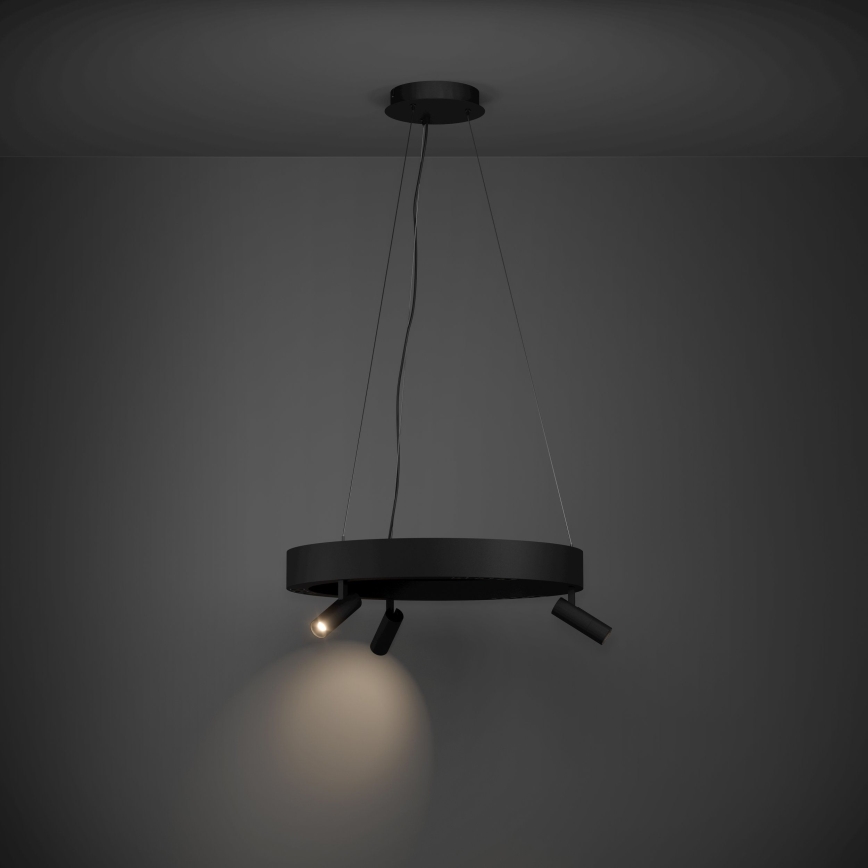Eglo - Led Dimmable κρεμαστό φωτιστικό οροφής 3xLED/8W/230V + 3xLED/8,5W 3000K μαύρο + τηλεχειριστήριο