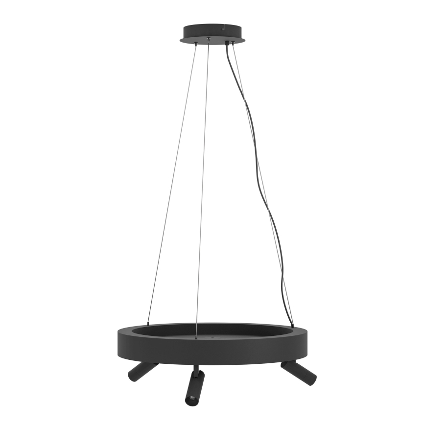 Eglo - Ρυθμιζόμενο φωτιστικό οροφής με καλώδιο 3xLED/8W/230V + 3xLED/8,5W 3000K μαύρο + τηλεχειριστήριο