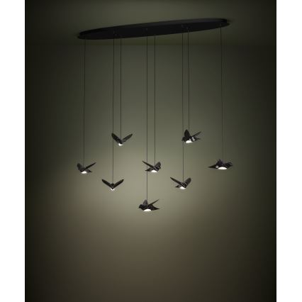Eglo - Led Dimmable κρεμαστό φωτιστικό οροφής 8xLED/4,2W/230V 3000K μαύρο
