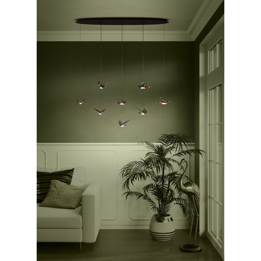 Eglo - Led Dimmable κρεμαστό φωτιστικό οροφής 8xLED/4,2W/230V 3000K μαύρο