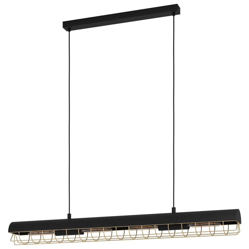 Eglo - Κρεμαστό φωτιστικό οροφής 4xE27/40W/230V μαύρο/χρυσό