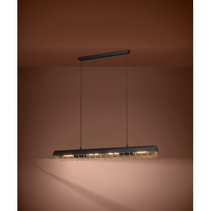 Eglo - Κρεμαστό φωτιστικό οροφής 4xE27/40W/230V μαύρο/χρυσό