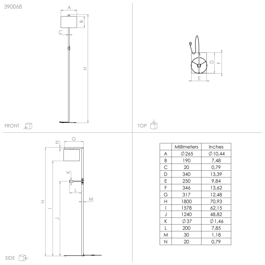 Eglo - Επιδαπέδια λάμπα LED 1xE27/40W/230V + LED/3,8W 3000K μαύρο