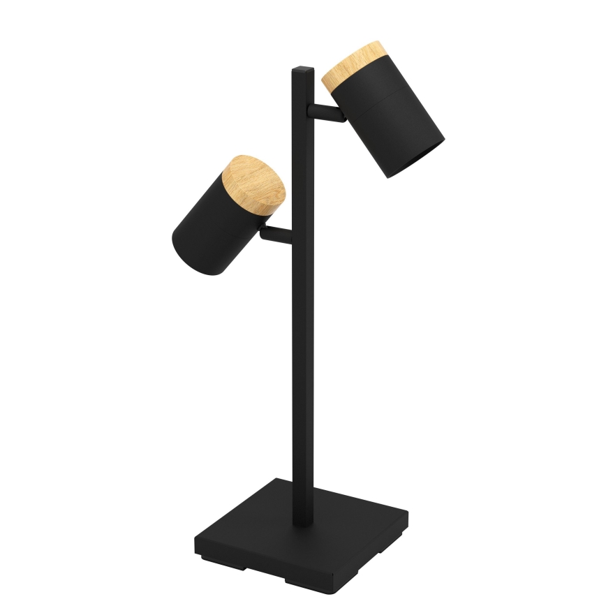 Eglo - Επιτραπέζιο φωτιστικό LED 2xGU10/4,5W/230V 3000K μαύρο/καφέ