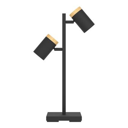 Eglo - Επιτραπέζιο φωτιστικό LED 2xGU10/4,5W/230V 3000K μαύρο/καφέ