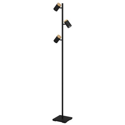 Eglo - Επιδαπέδια λάμπα LED 3xGU10/4,5W/230V 3000K μαύρο/καφέ