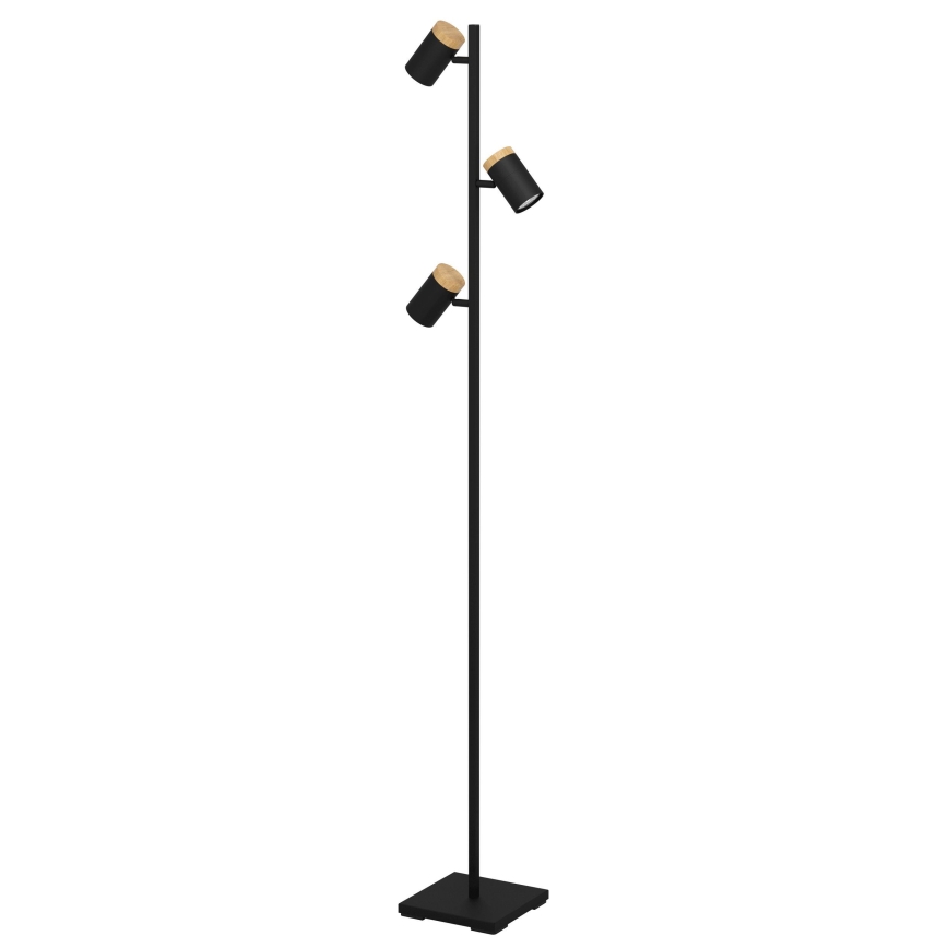 Eglo - Επιδαπέδια λάμπα LED 3xGU10/4,5W/230V 3000K μαύρο/καφέ