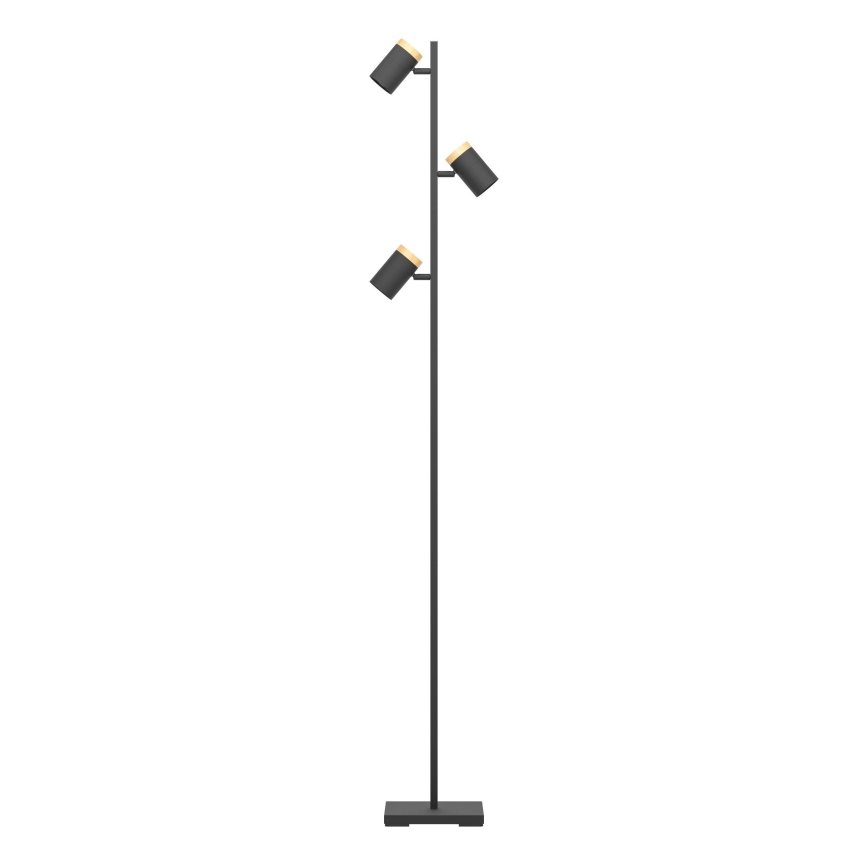 Eglo - Επιδαπέδια λάμπα LED 3xGU10/4,5W/230V 3000K μαύρο/καφέ