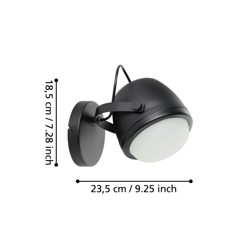 Eglo - Φωτιστικό τοίχου 1xE27/28W/230V μαύρο