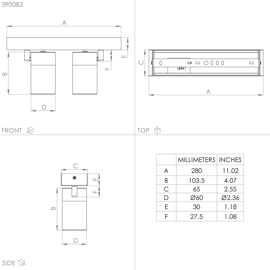 Eglo - LED Σποτ 2xGU10/4,5W/230V 3000K μαύρο/χρυσό