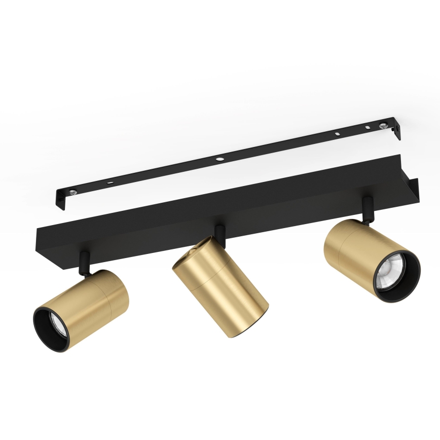 Eglo - LED Σποτ 3xGU10/4,5W/230V 3000K μαύρο/χρυσό
