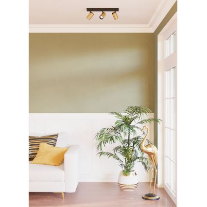 Eglo - LED Σποτ 3xGU10/4,5W/230V 3000K μαύρο/χρυσό