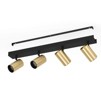 Eglo - LED Σποτ 4xGU10/4,5W/230V 3000K μαύρο/χρυσό