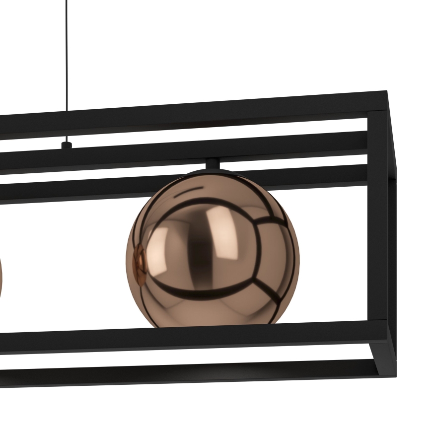 Eglo - Κρεμαστό φωτιστικό οροφής 3xE27/40W/230V χαλκός/μαύρο