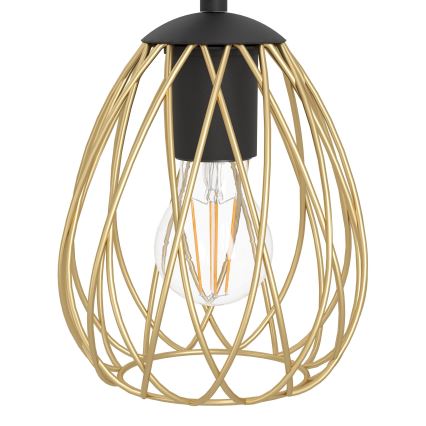 Eglo - Κρεμαστό φωτιστικό οροφής 6xE27/40W/230V μαύρο/χρυσό