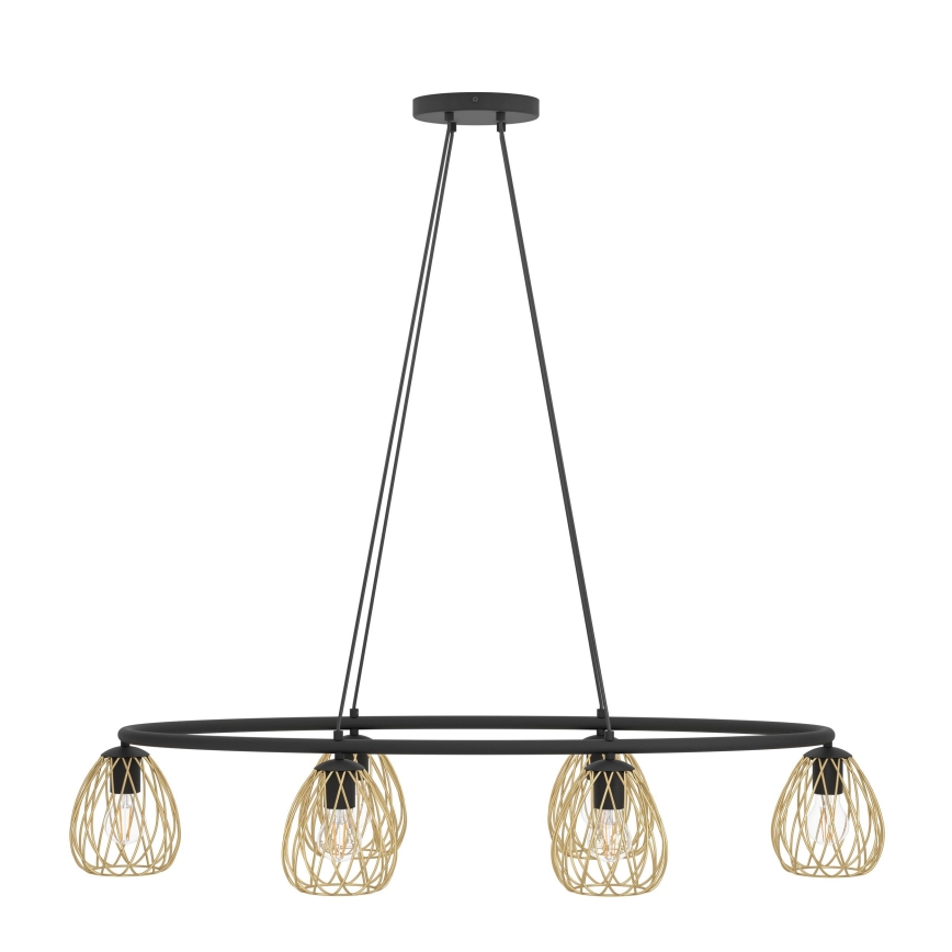 Eglo - Κρεμαστό φωτιστικό οροφής 6xE27/40W/230V μαύρο/χρυσό