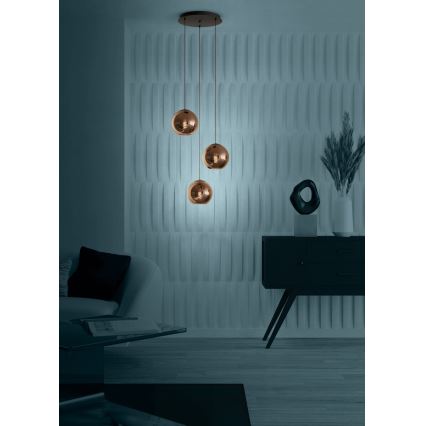 Eglo - Κρεμαστό φωτιστικό οροφής 3xE27/40W/230V χαλκός