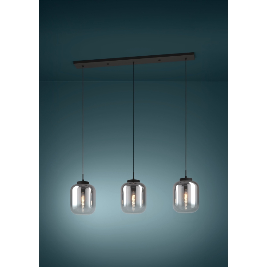 Eglo - Κρεμαστό φωτιστικό οροφής 3xE27/40W/230V φιμέ