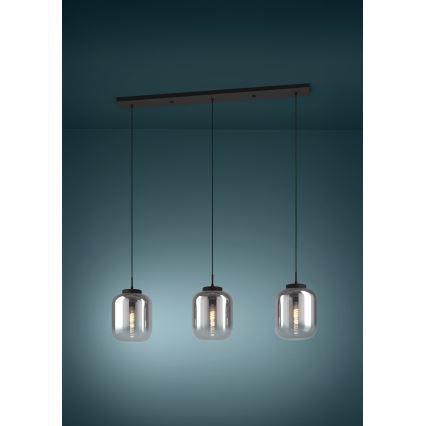 Eglo - Κρεμαστό φωτιστικό οροφής 3xE27/40W/230V φιμέ