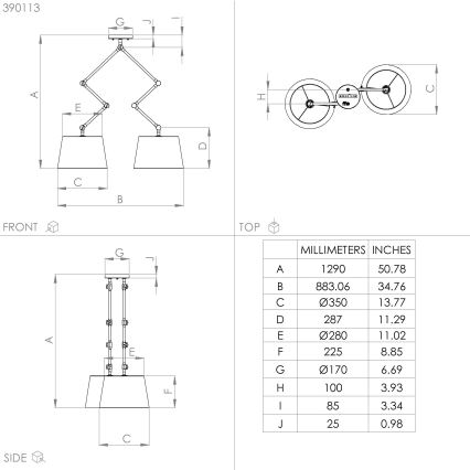 Eglo - Κρεμαστό φωτιστικό 2xE27/40W/230V μαύρο