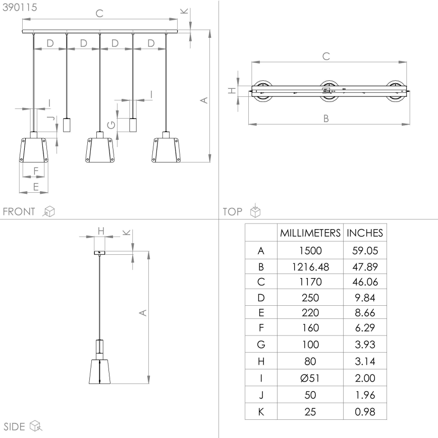 Eglo - Κρεμαστό φωτιστικό οροφής 5xE27/40W/230V μαύρο/χρυσό