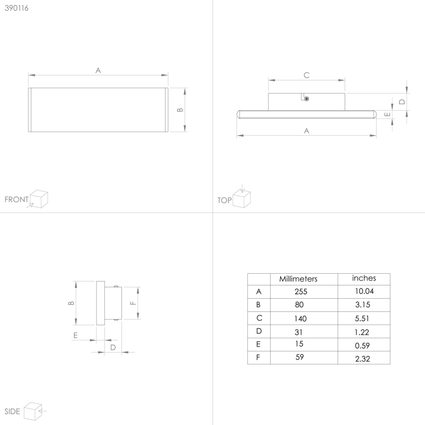 Eglo - Φωτιστικό τοίχου LED 2xLED/5,4W/230V 3000K μαύρο