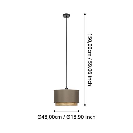 Eglo - Κρεμαστό φωτιστικό οροφής 1xE27/40W/230V καφέ