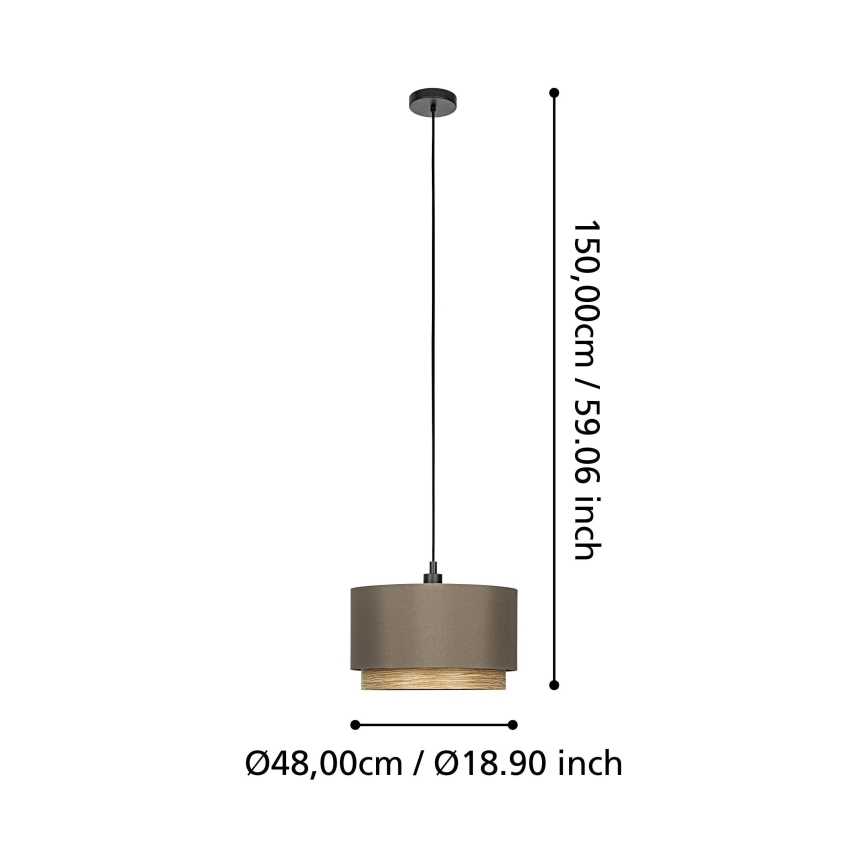 Eglo - Κρεμαστό φωτιστικό οροφής 1xE27/40W/230V καφέ