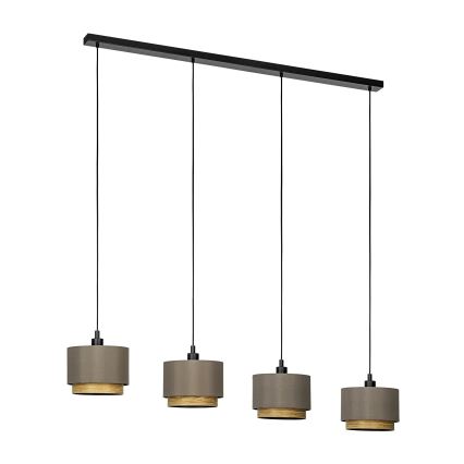 Eglo - Κρεμαστό φωτιστικό οροφής 4xE27/40W/230V καφέ